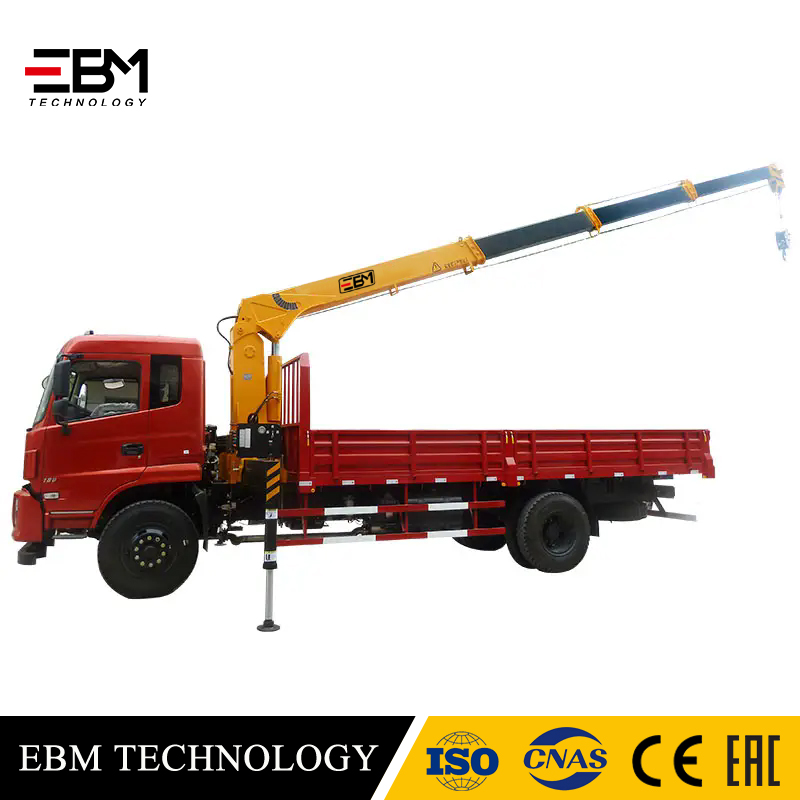 6.3 Ton Remote Control Telescopic Straight Arm  Boom 4 Sections 15m Working height Jib Other Manipulator Truck Mounted Crane EBM brand China factory direct sale cargo lorrycrane truck-mounted lifting 