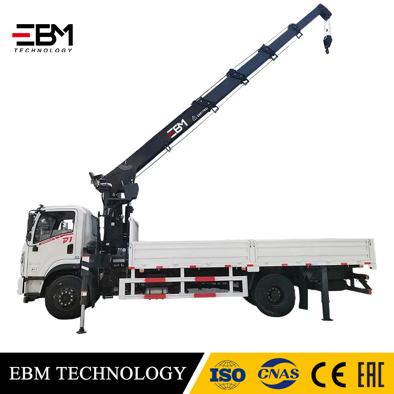 EBM CE Certified Heavy Duty Straight Arm Truck Mounted Crane 16 Ton Telescopic Lorry Cargo Truck Mounted Hydraulic Cargo Lifting Crane stiff boom crane Crane lorries Truck crane