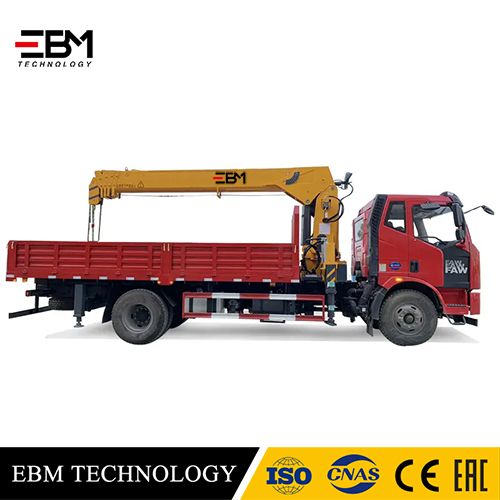 EBM High Quality 10 Ton Hot Selling Customized Hydraulic Telescopic Boom Truck Mounted Crane with CE Certificate Straight Arm Truck Lifting Lorry Crane Construction Equipment Lifting Crane Manufacture