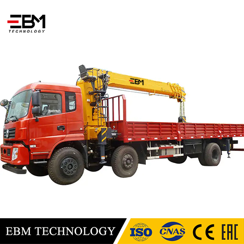 EBM Lifting Machinery High Quality Straight Arm Truck Mounted Crane Capacity 12 Ton High Performance Mobile Truck Crane Good Price CE Certified with Telescope Boom