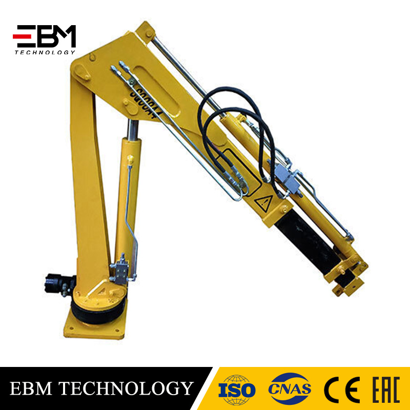 EBM 1 2 3.2 Ton Mini Offshore Pedestal Electric Hydraulic Cargo Deck Davit  Ship Vessel Mounted Marine Lifting Crane With Telescopic Boom Strait Loading Arm OEM Customized Crane