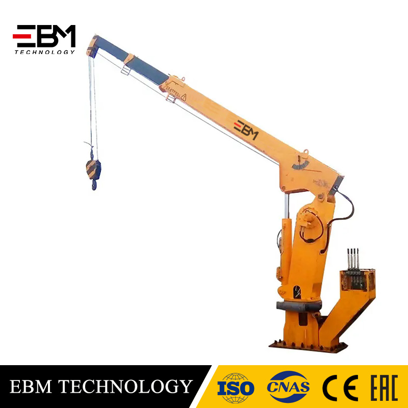 EBM best price 1 2 3 ton Lifting Marine  Electric Hydraulic Crane for Ship Vessel Mounted Telescopic Straight Loading Arm OEM China Direct sale Onshore Offshore Pedestal ABC CCS BV CE API2C