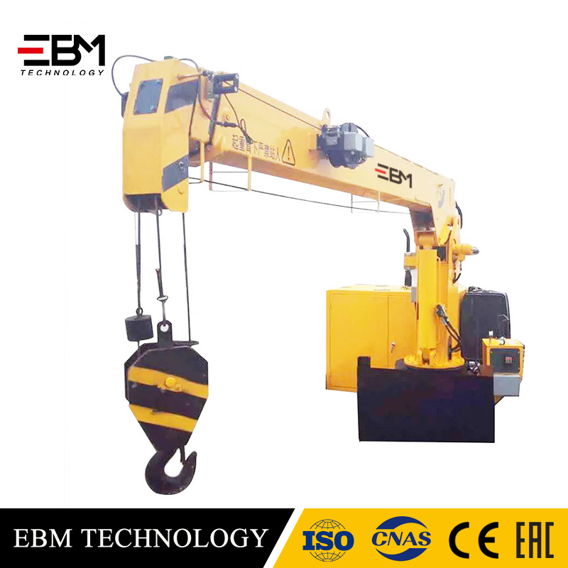 EBM 16 20 25 30 Ton OEM Electric Hydraulic Heavy Duty Deck Ocean Ship Vessel Boat Marine Crane Telescpoic Boom Straight Arm With HPU ABC CCS BV CE API2C Remote Control