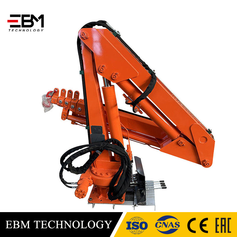 EBM Portable Manual Mini 1 2 3 ton Electric Hydraulic Knuckle Boom Folding Arm Marine Crane Factory Price