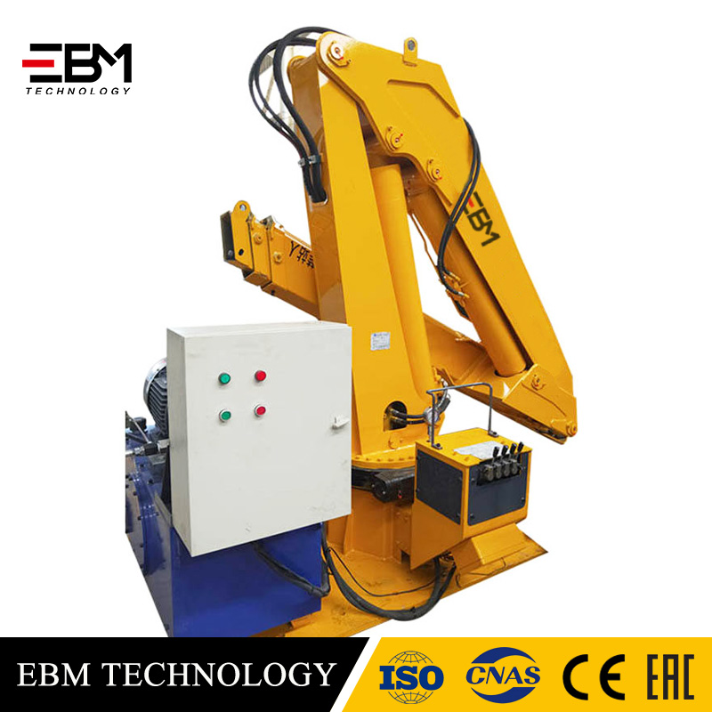 EBM China munufacture Foldable Deck Mobile Marine Articulated Crane 1 2 3 Ton Knuckle Boom Crane Ship Crane Offshore Base Partial Arm Compact Crane