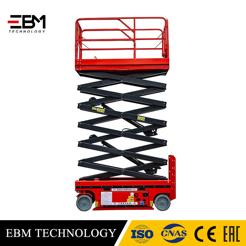 EBM Mini Mechanical Structure Compact Electric Movable Self-Propelled Narrow Scissor Lift Mobile Lightweight Hydraulic Scissor Lift PLC Core Available Sales Firm Aerial Work Skylift Used Engines