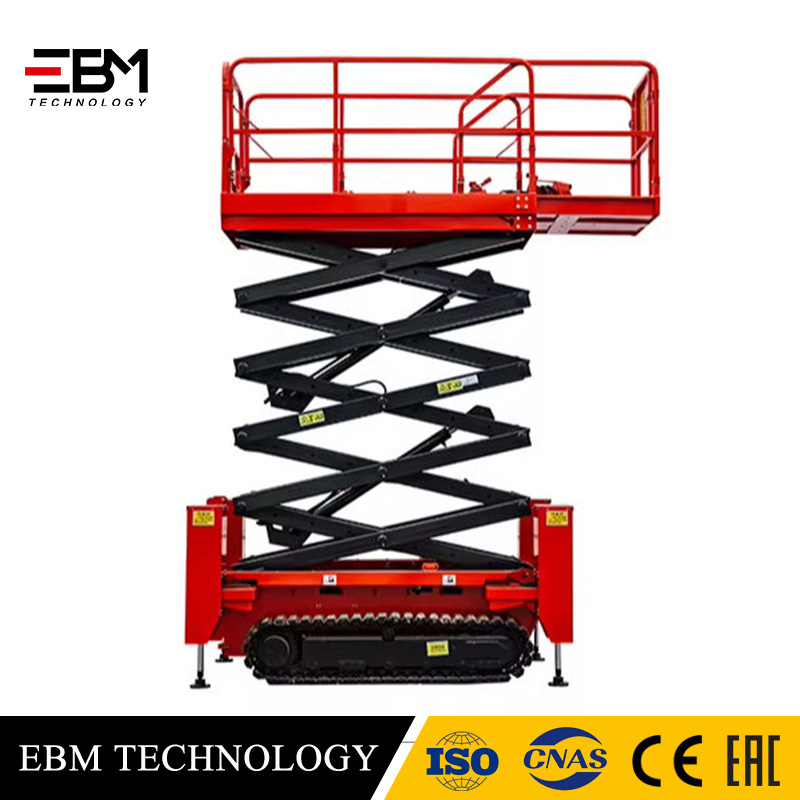 EBM High Luminance Tracked Crawler Scissor Lift Tables Effectively Illuminating Tunnel Construction Sites Enhancing Safety Underground Lifting Platform Essential Nighttime Operations Optimal Safety Vi